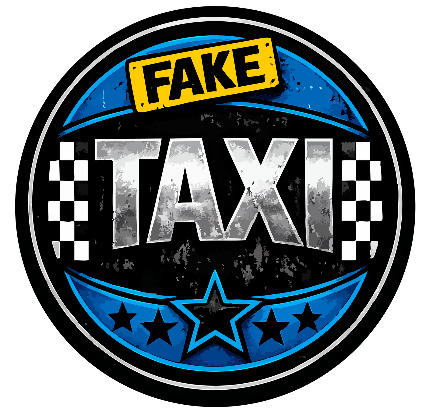 Sticker deluxe fake taxi blå