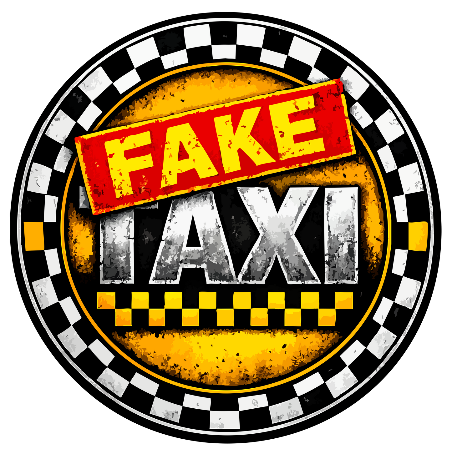 Sticker deluxe fake taxi gul