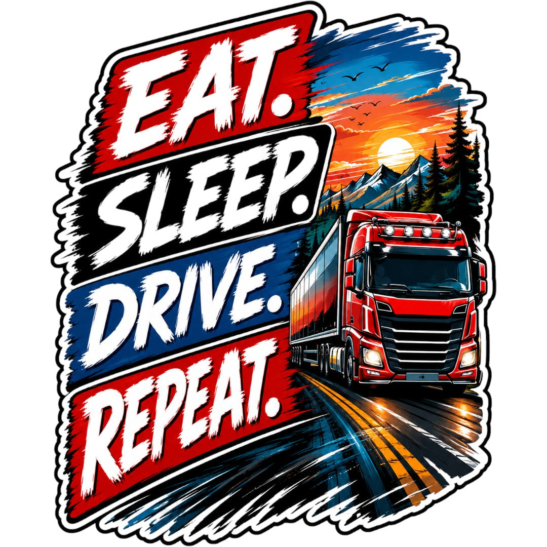 Sticker deluxe eat, sleep, drive, repeat