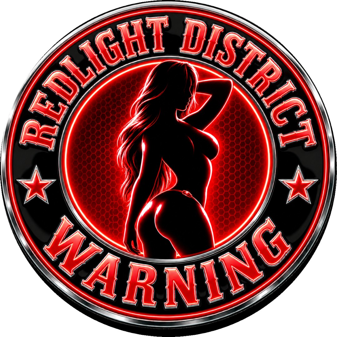 Sticker deluxe redlight district warning
