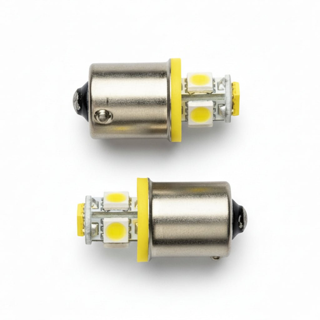 BA15S 5 LED pærer - Gul - BA15S 5 LED 12 - 24V - KJoF -