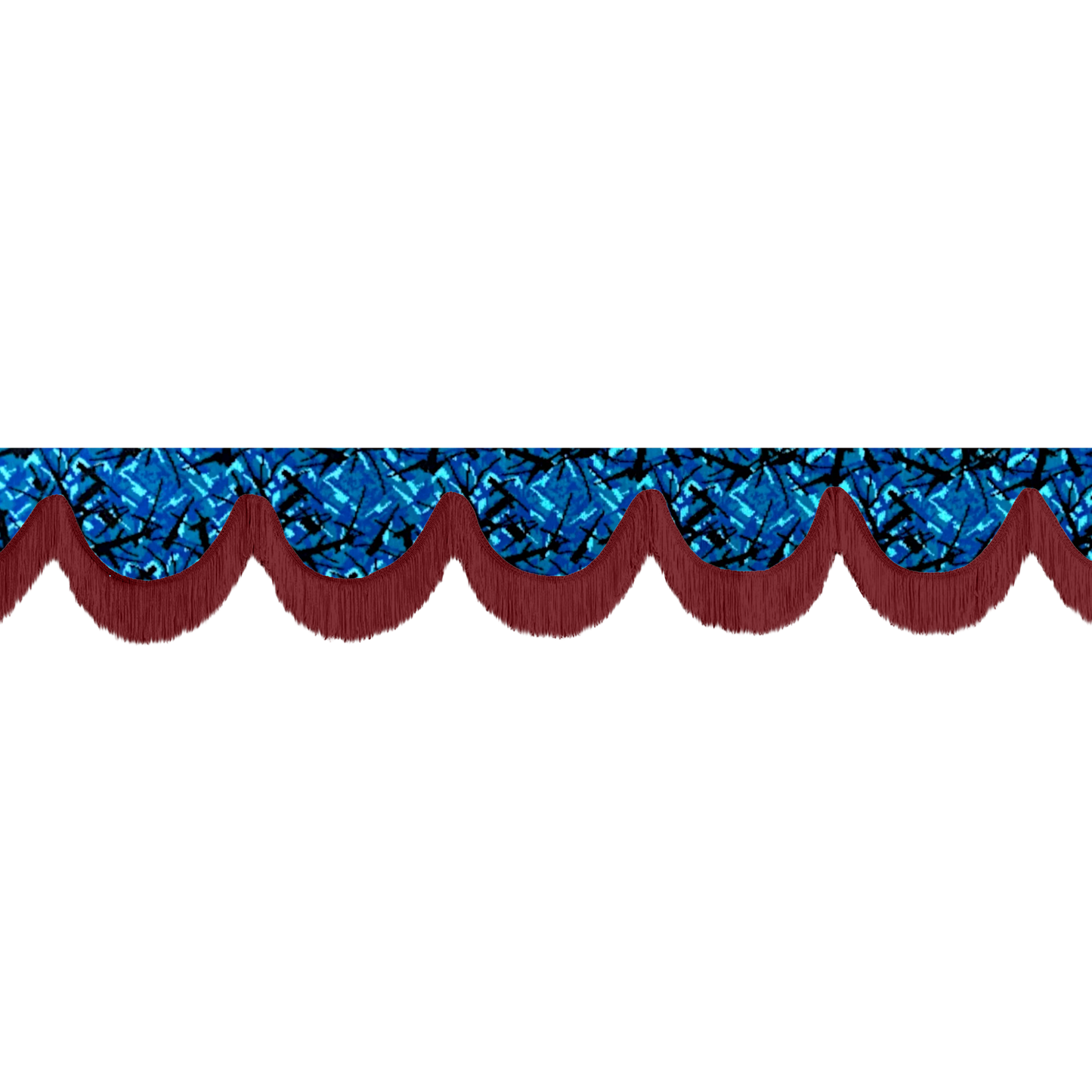 Gardin forrude busplys blå