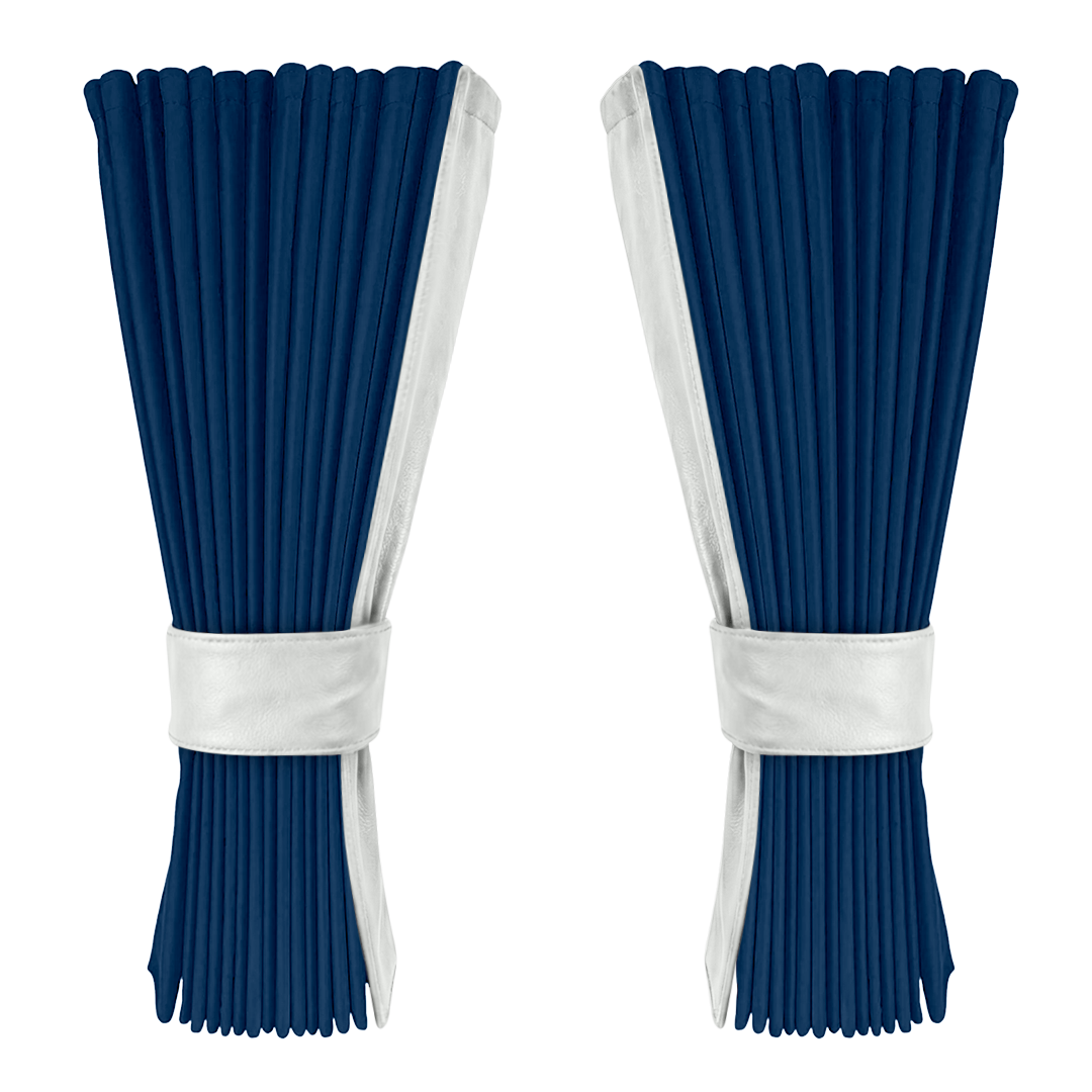 Gardin cobaltblå alcantar med nappa