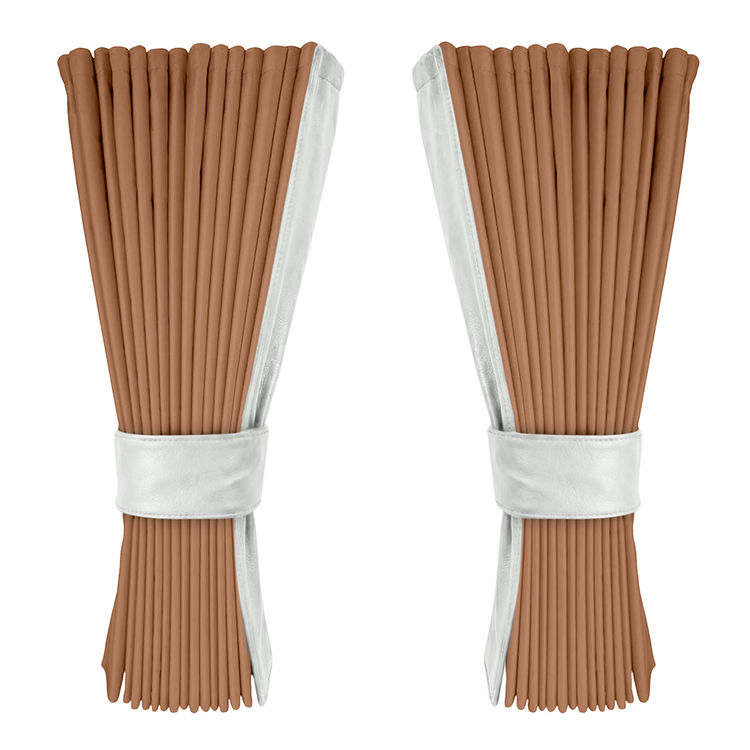 Gardin brun alcantar med nappa