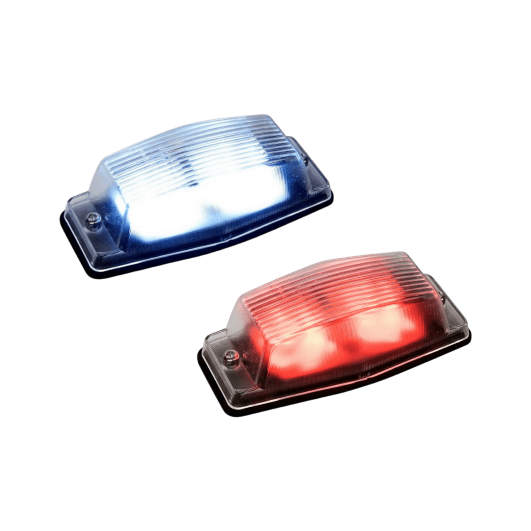 Double - burner LED 24V - Klar glas - KJoF - Dual color Xenon hvid / Rød -