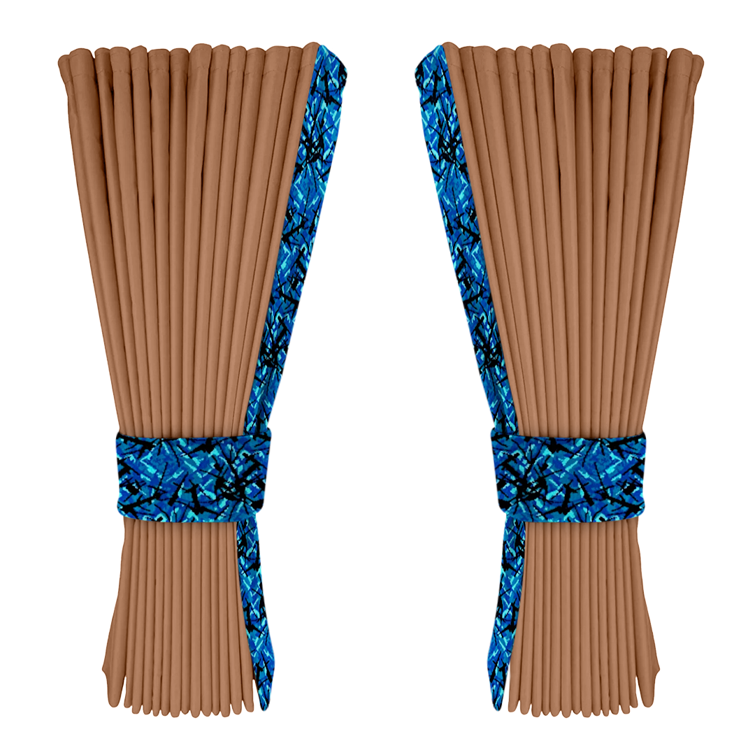 Gardin brun alcantar med plys