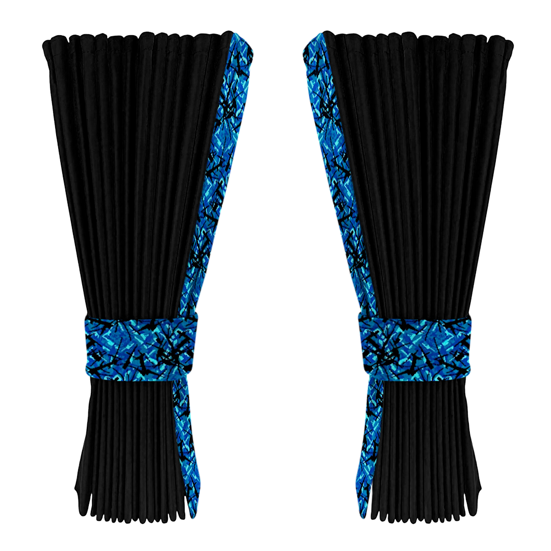 Gardin sort alcantar med plys