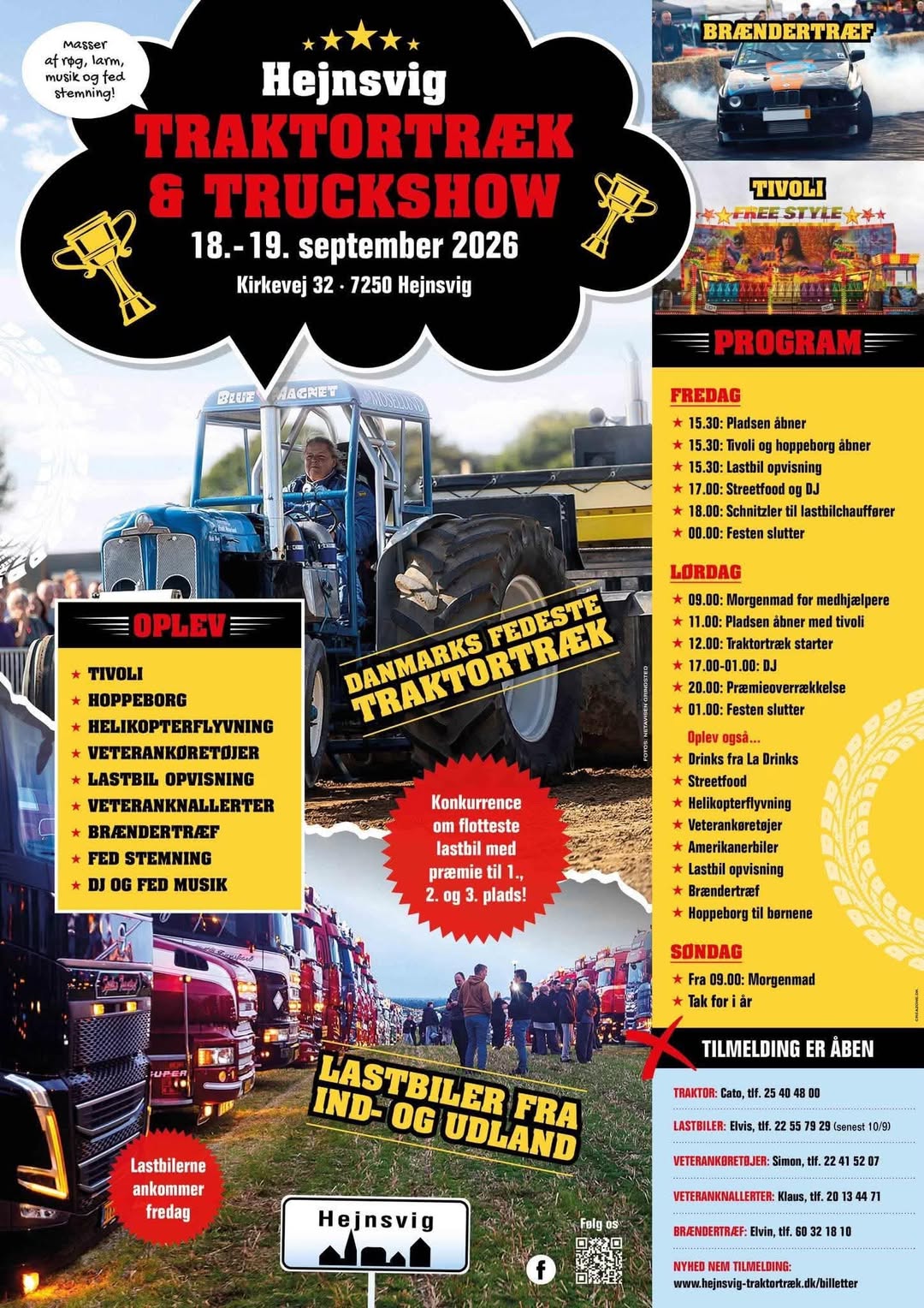Hejnsvig Traktortræk & Truckshow 2026 – 300 lastbiler, kæmpe tivoli og KJoFs største stand - KJoF