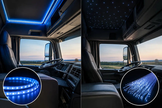 LED-strips versus fiberlys til lastbilkabinen - KJoF