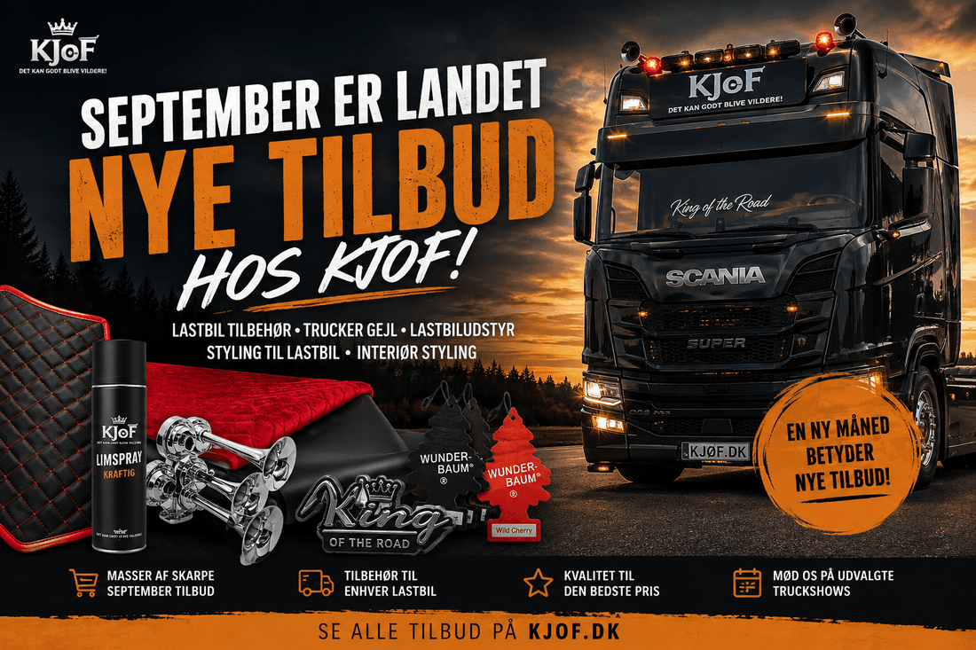 September er landet – nye tilbud på lastbil tilbehør og trucker gejl hos KJoF - KJoF