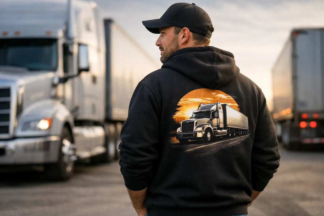 Truck hoodie med tryk til livet på vejen - KJoF