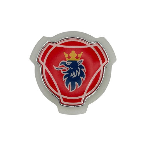 Frontemblem Scania logo rød