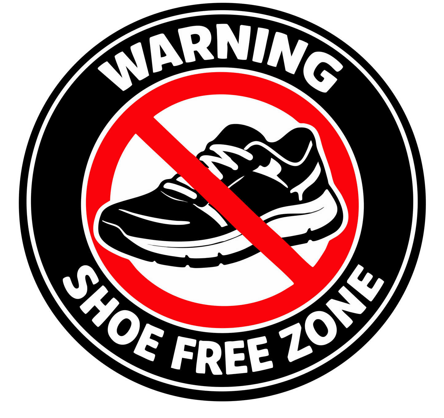Sticker deluxe shoe free zone