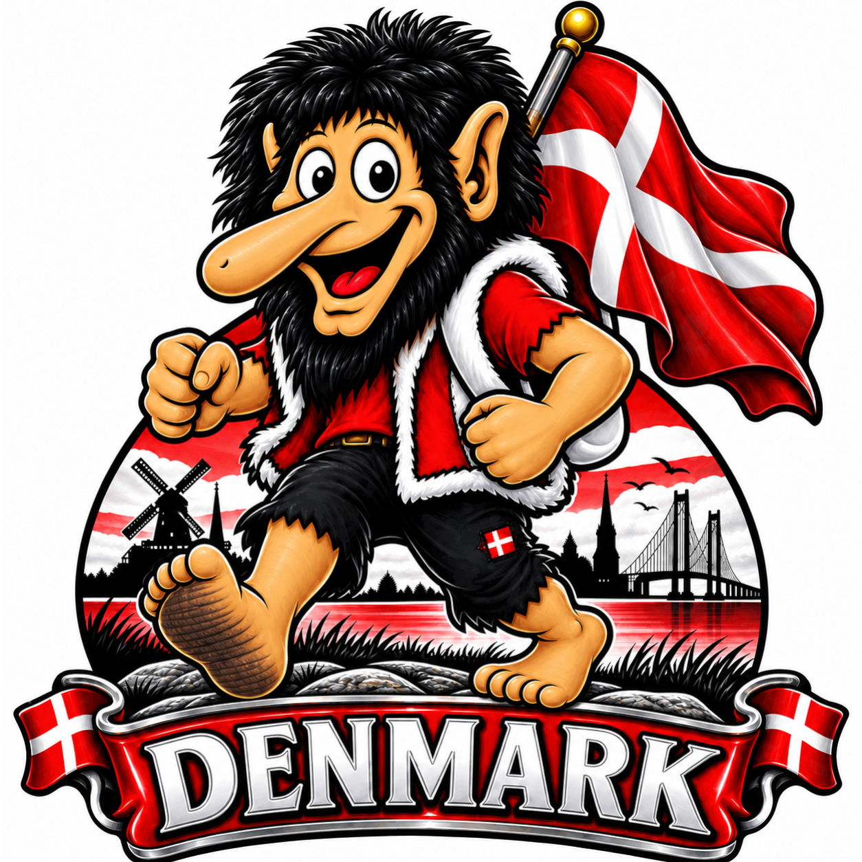Sticker deluxe danmark troll