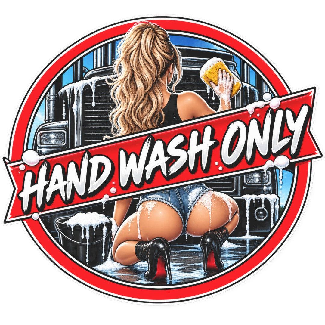 Sticker deluxe hand wash only