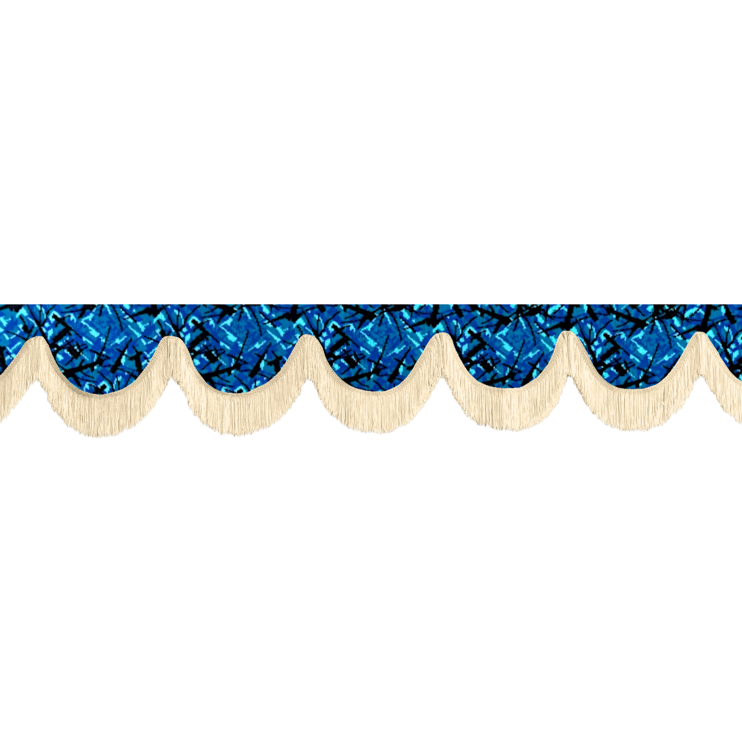 Gardin forrude busplys blå