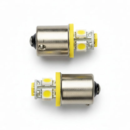BA15S 5 LED pærer - Gul - BA15S 5 LED 12 - 24V - KJoF - 
