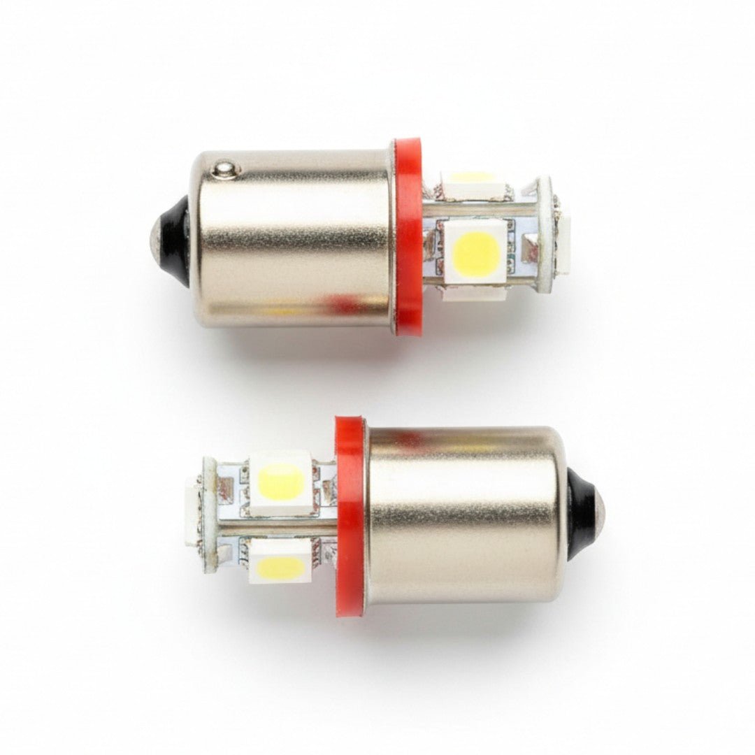 BA15S 5 LED pærer - Rød - BA15S 5 LED 12 - 24V - KJoF - 