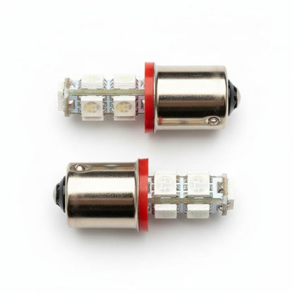BA15S 9 LED pærer - Rød - BA15S 9 LED 12 - 24V - KJoF - 