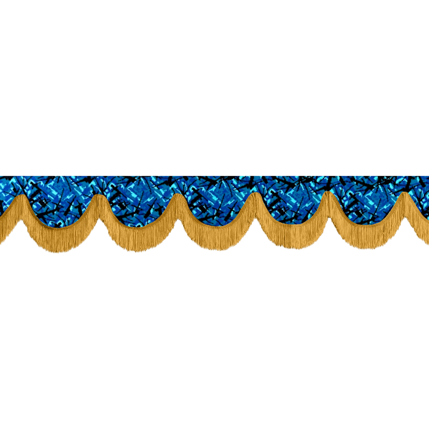 Gardin forrude busplys blå