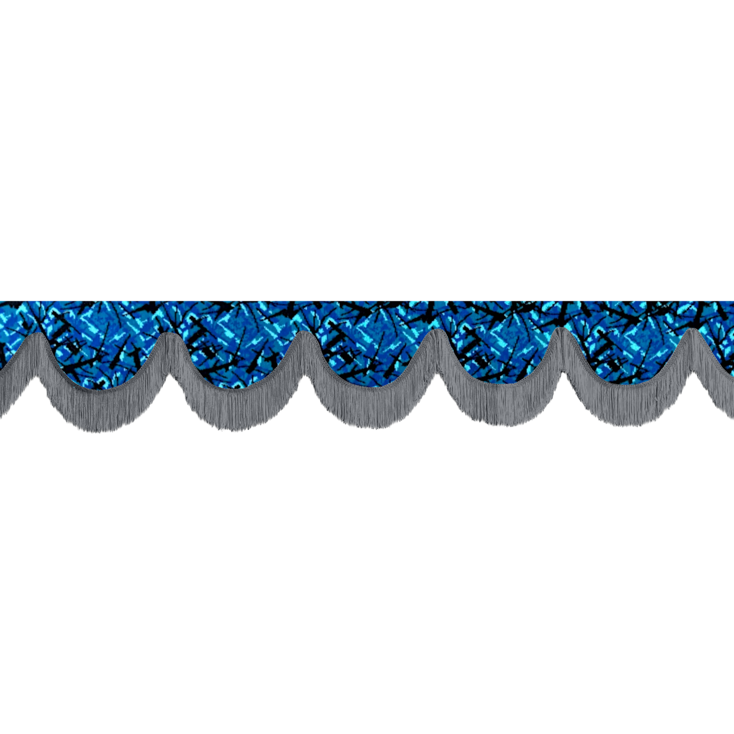 Gardin forrude busplys blå