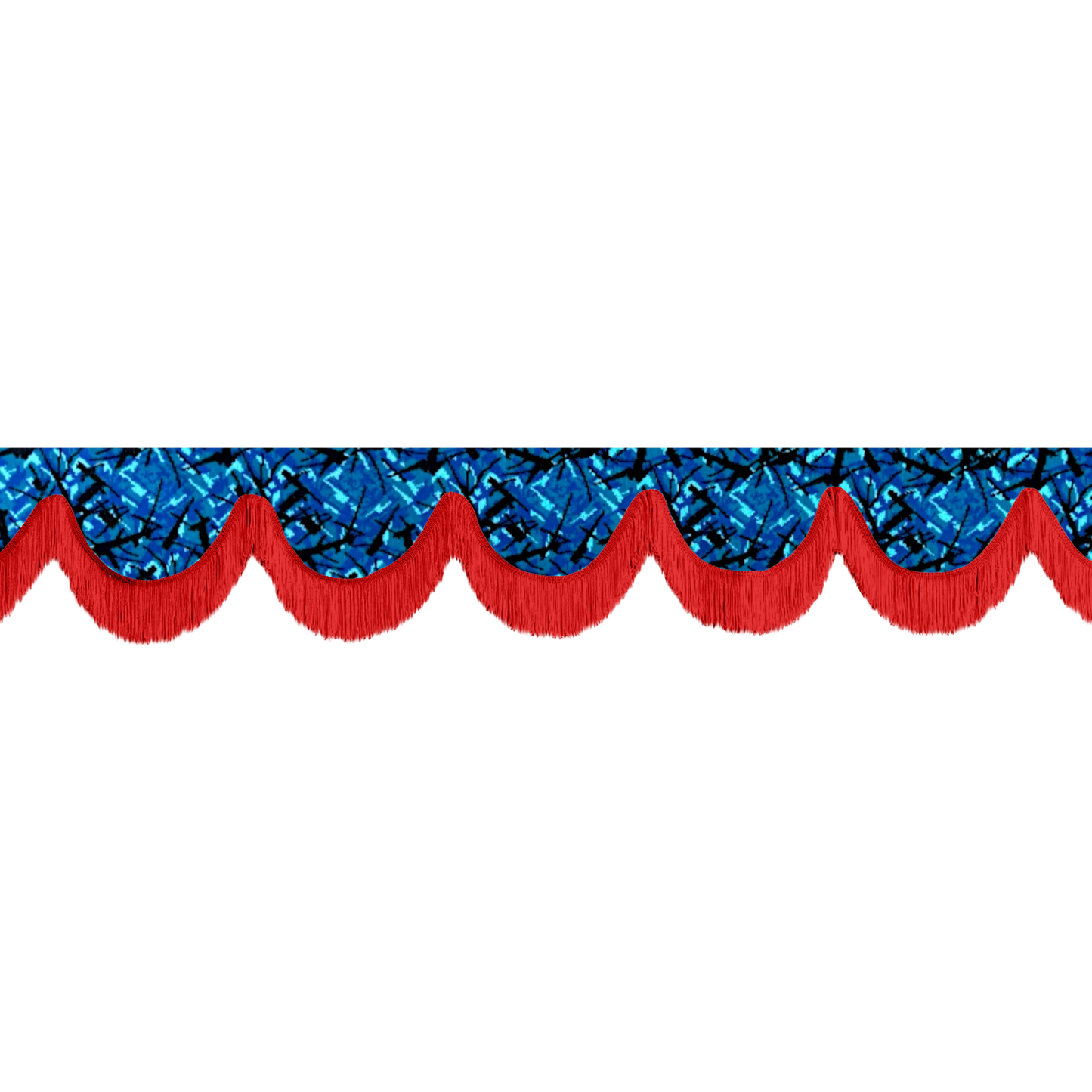 Gardin forrude busplys blå