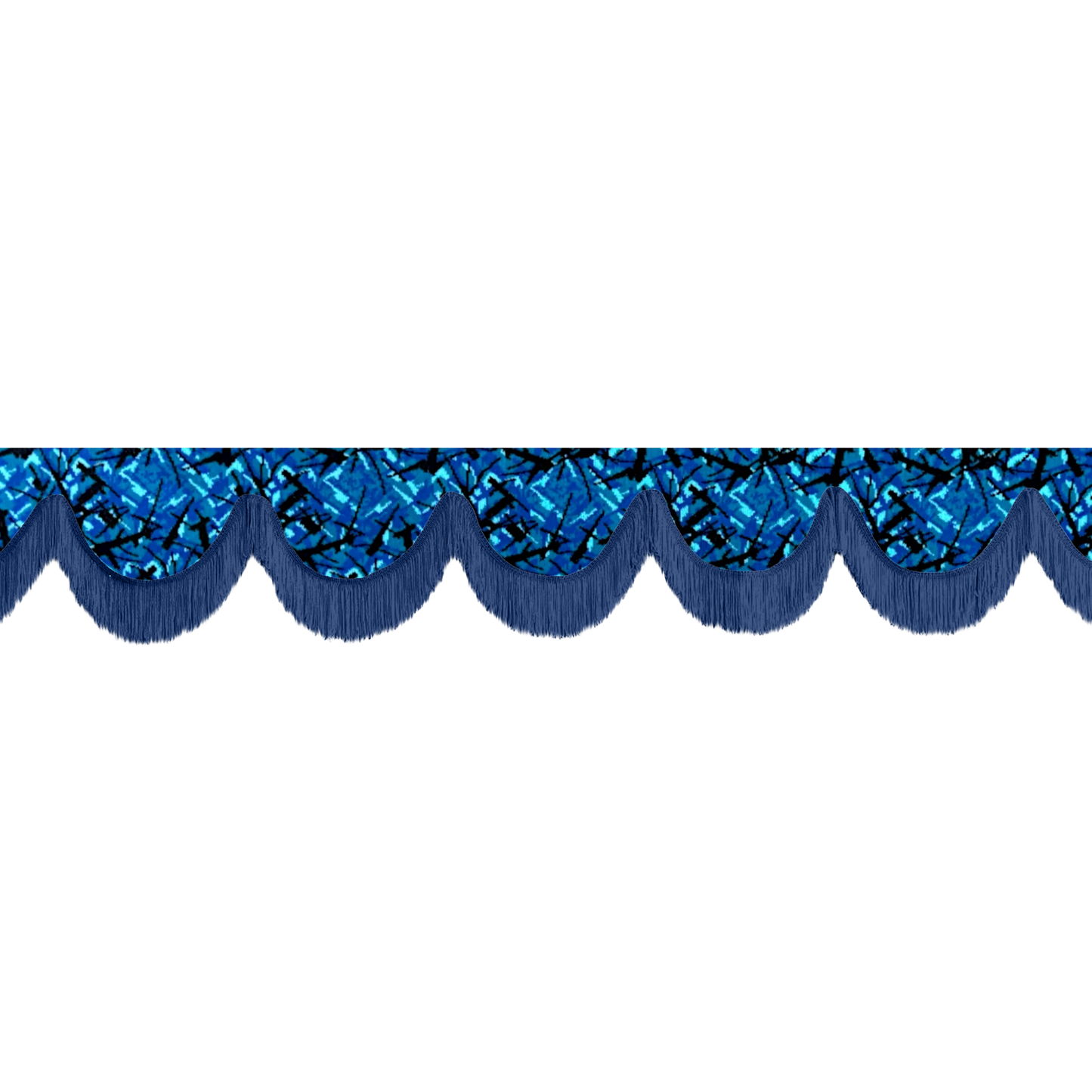 Gardin forrude busplys blå