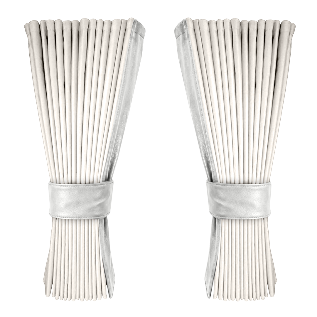 Gardin hvid alcantar med nappa