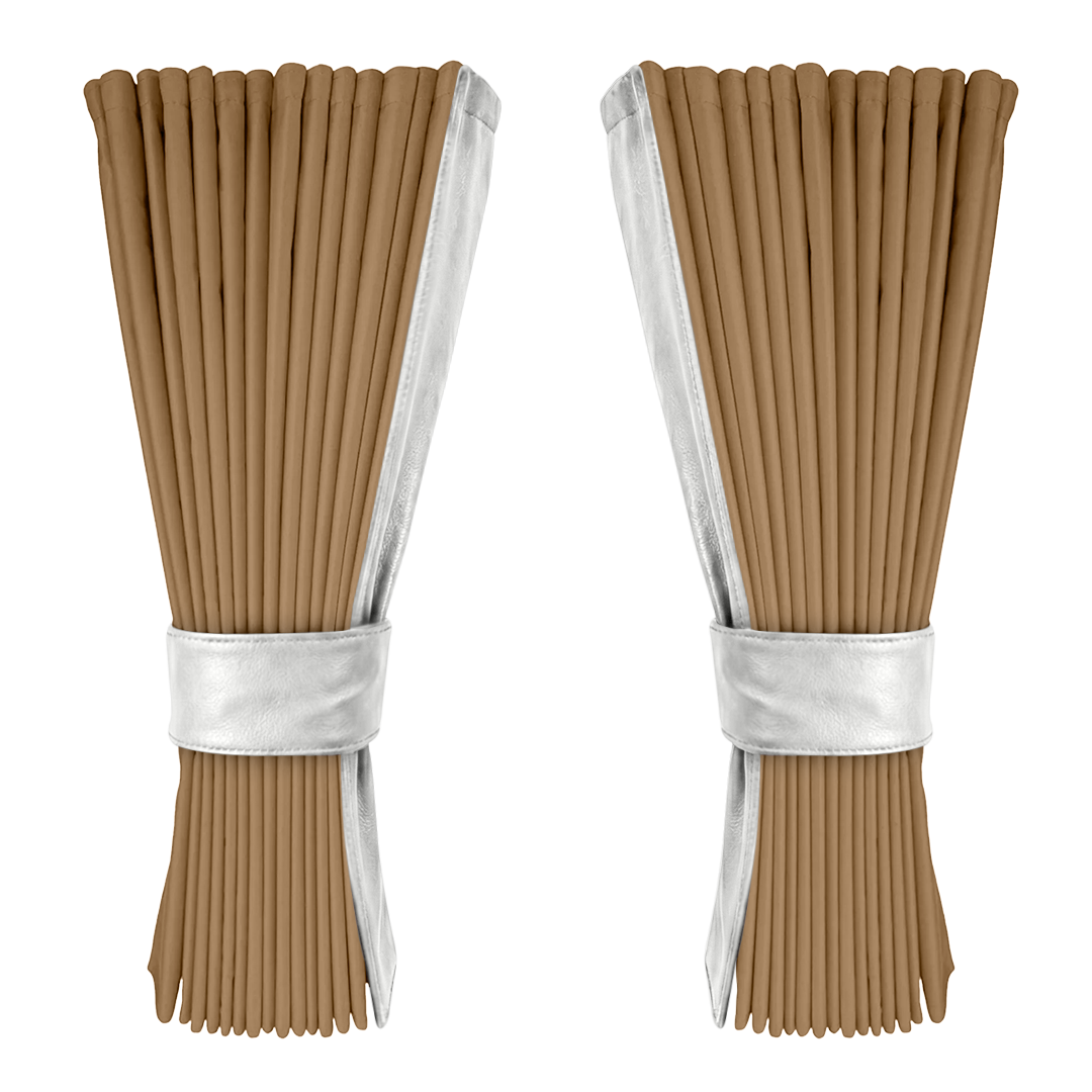 Gardin beige alcantar med nappa