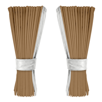 Gardin beige alcantar med nappa