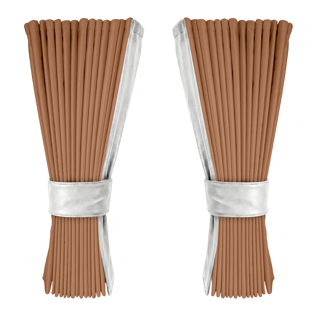 Gardin brun alcantar med nappa