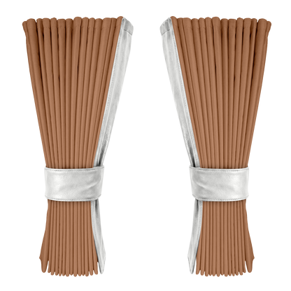 Gardin brun alcantar med nappa