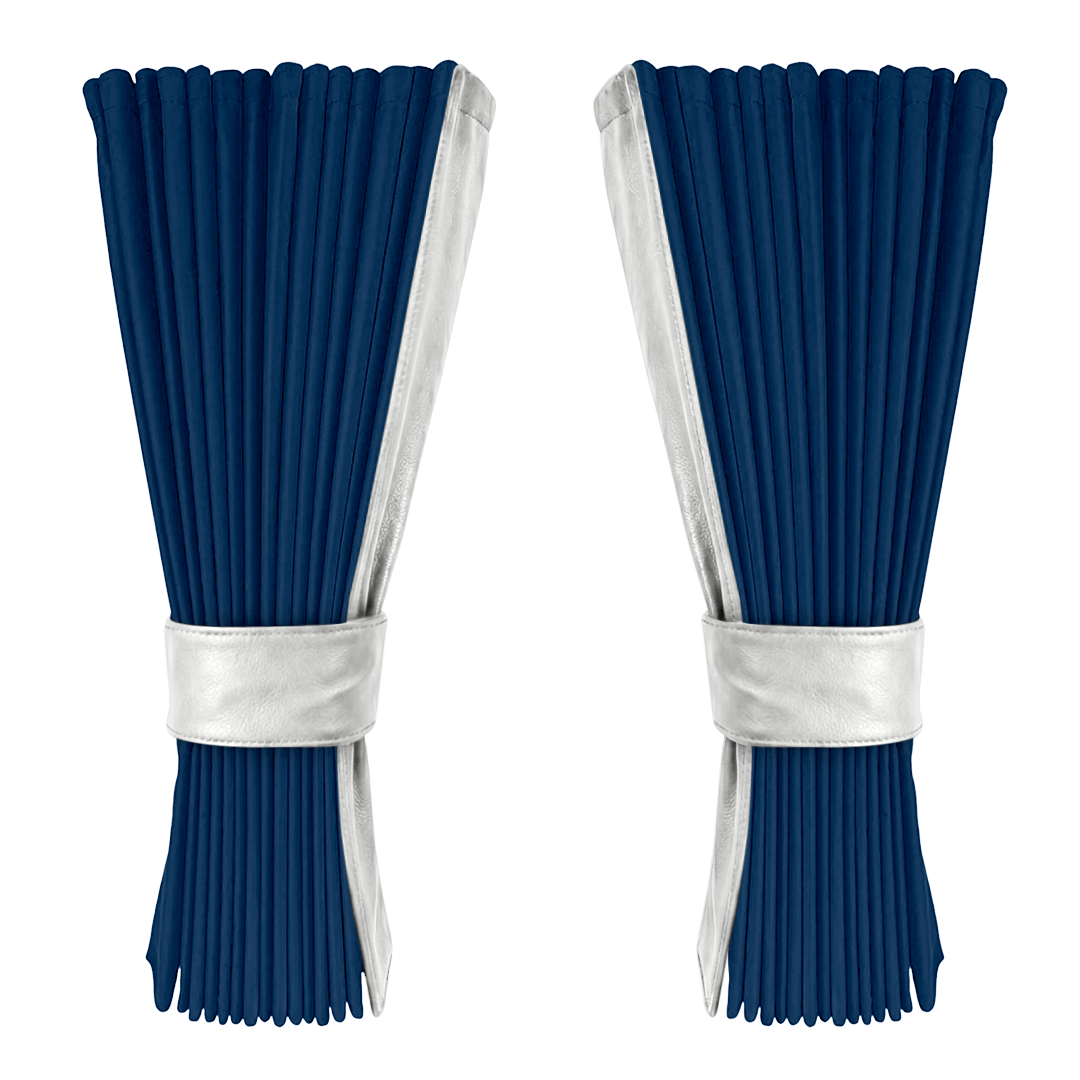 Gardin cobaltblå alcantar med nappa