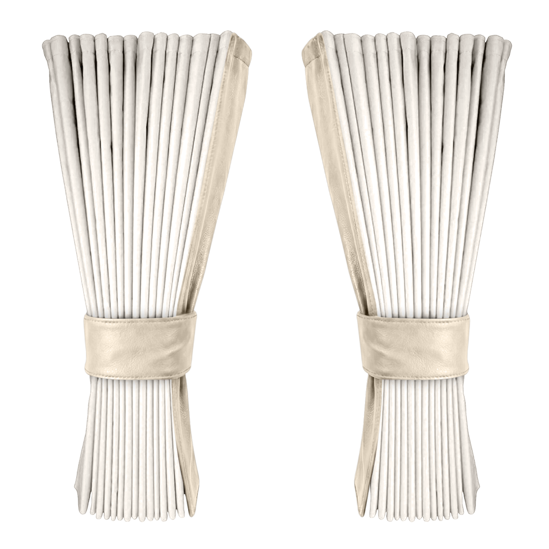 Gardin hvid alcantar med nappa