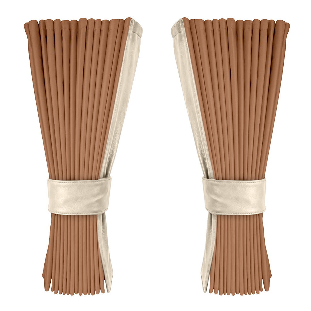 Gardin brun alcantar med nappa