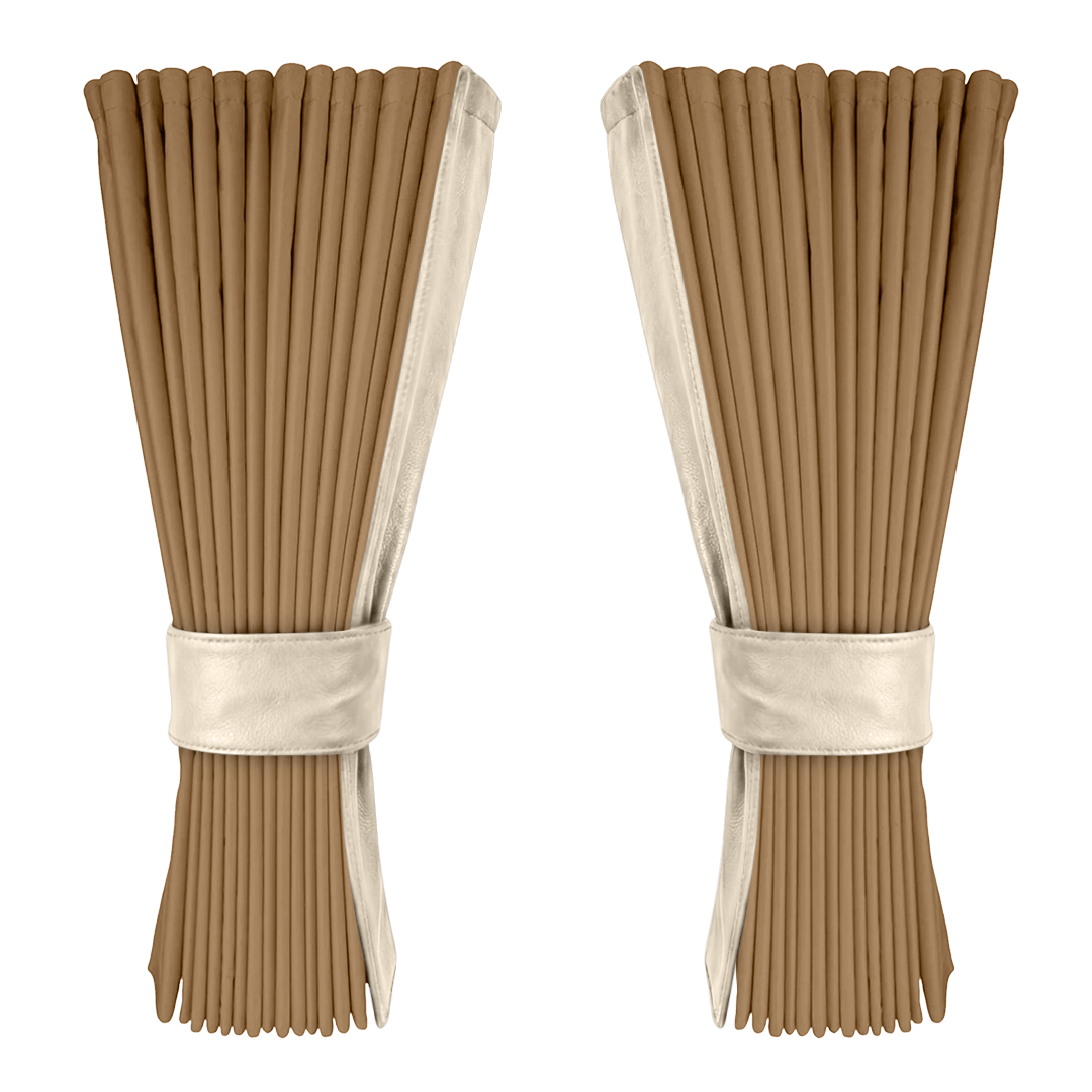 Gardin beige alcantar med nappa