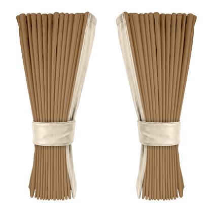 Gardin beige alcantar med nappa