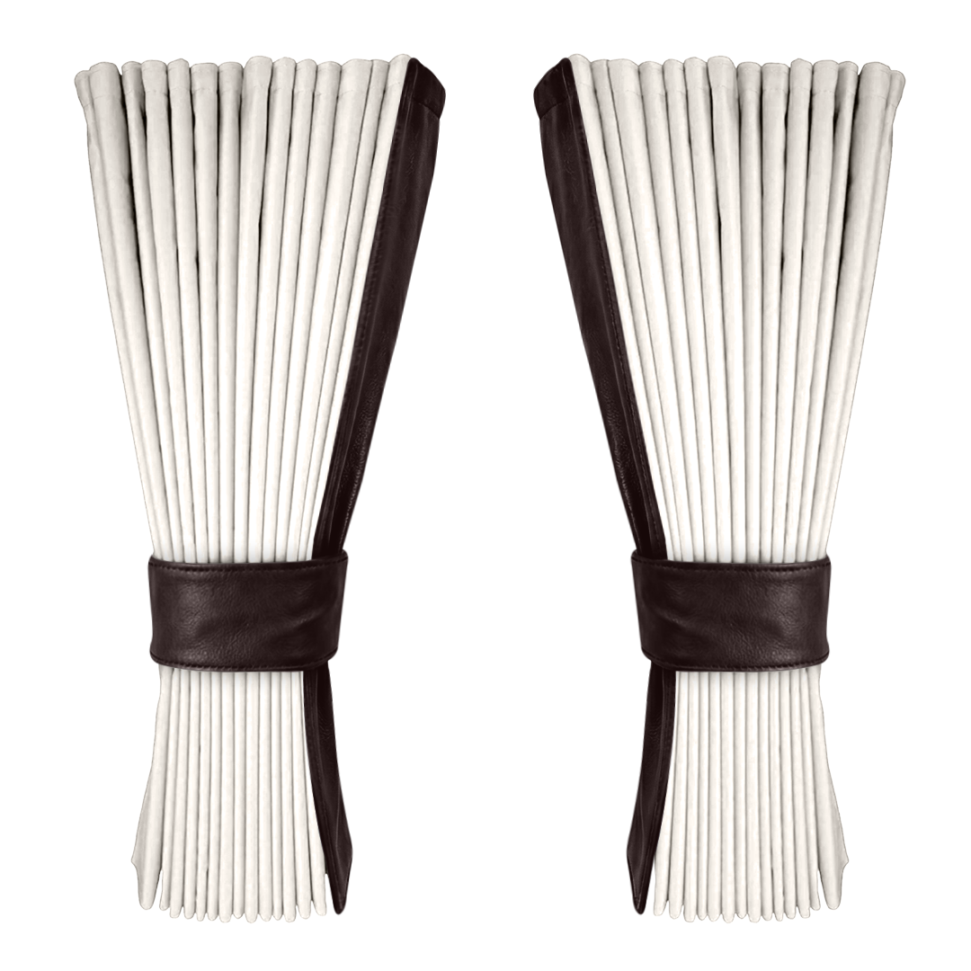 Gardin hvid alcantar med nappa