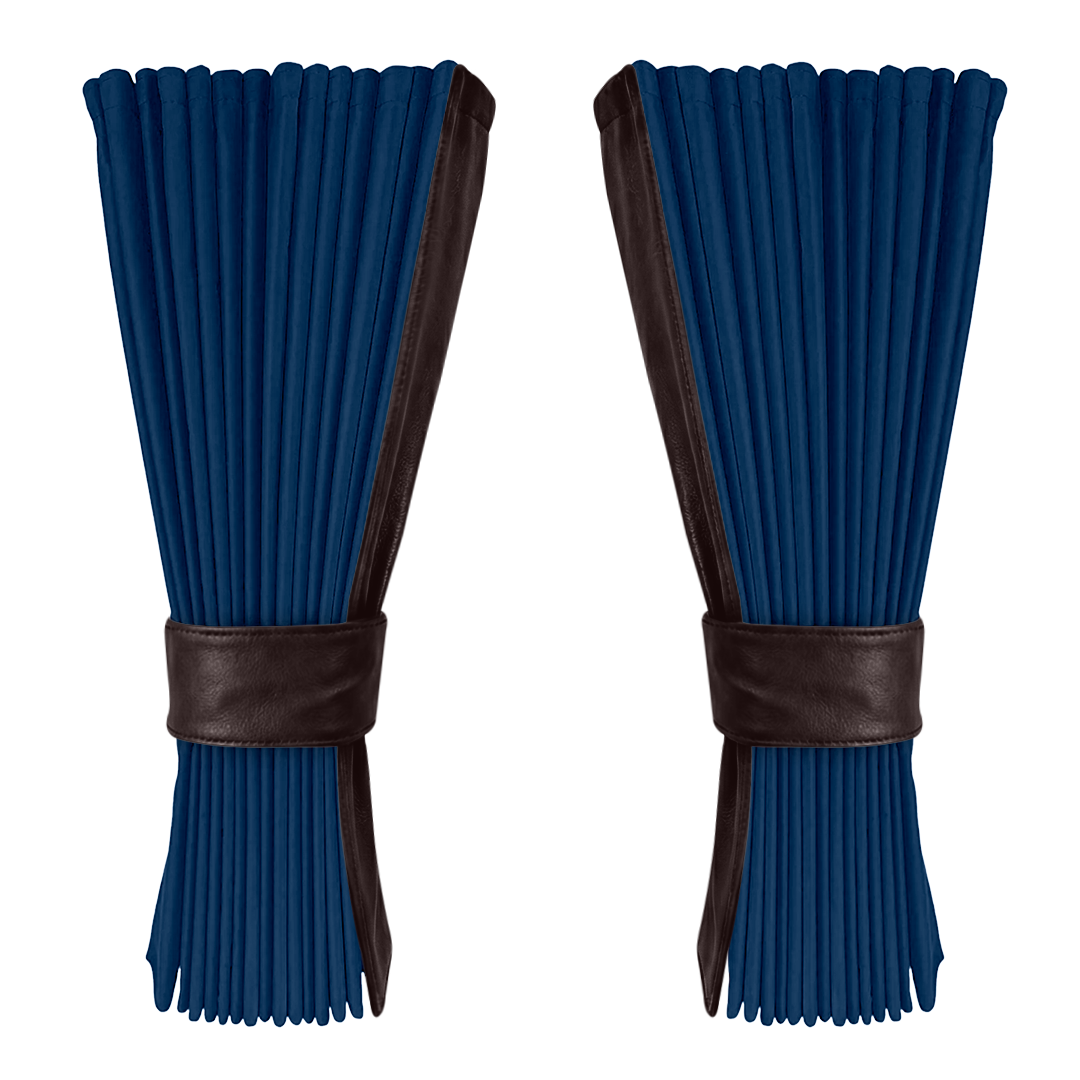 Gardin cobaltblå alcantar med nappa