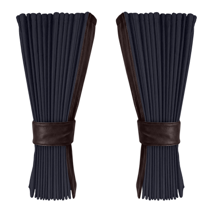 Gardin stålgrå alcantar med nappa