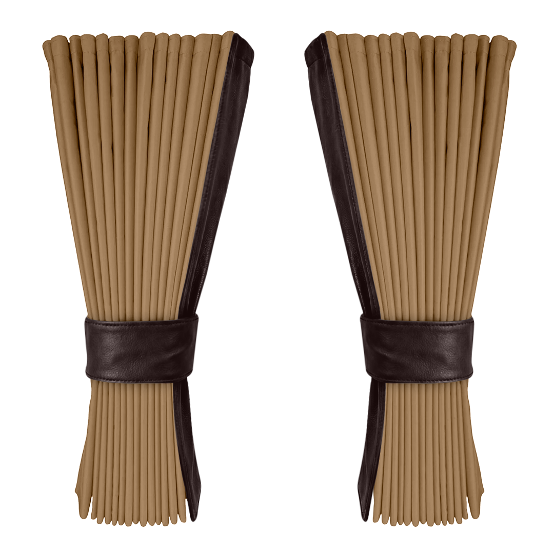 Gardin beige alcantar med nappa