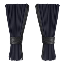 Gardin stålgrå alcantar med nappa