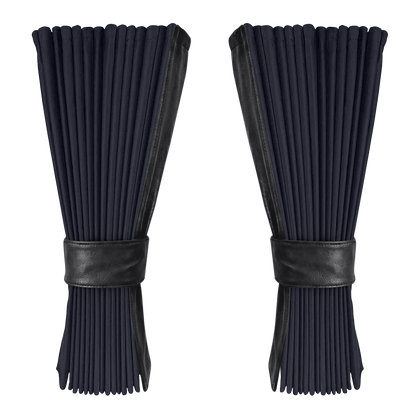 Gardin stålgrå alcantar med nappa