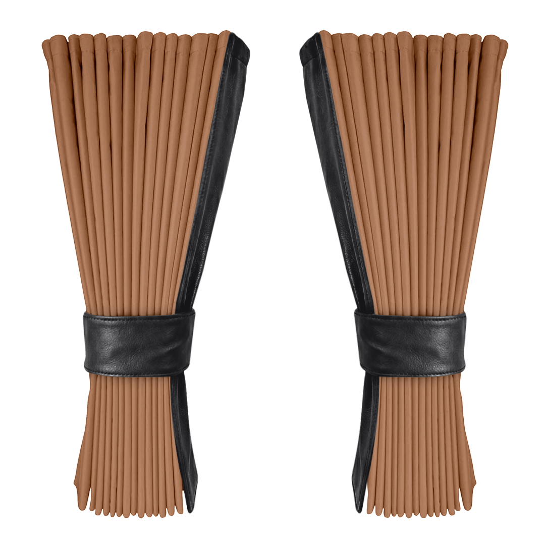 Gardin brun alcantar med nappa