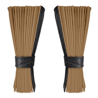 Gardin beige alcantar med nappa