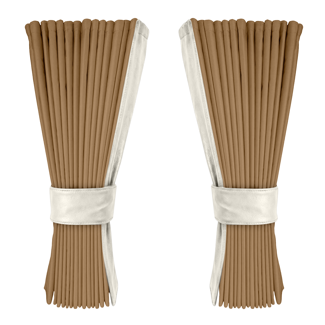 Gardin beige alcantar med nappa