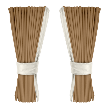 Gardin beige alcantar med nappa