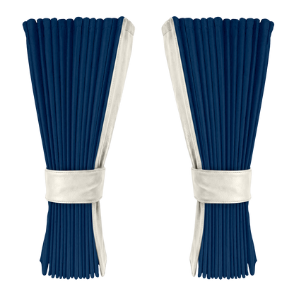 Gardin cobaltblå alcantar med nappa