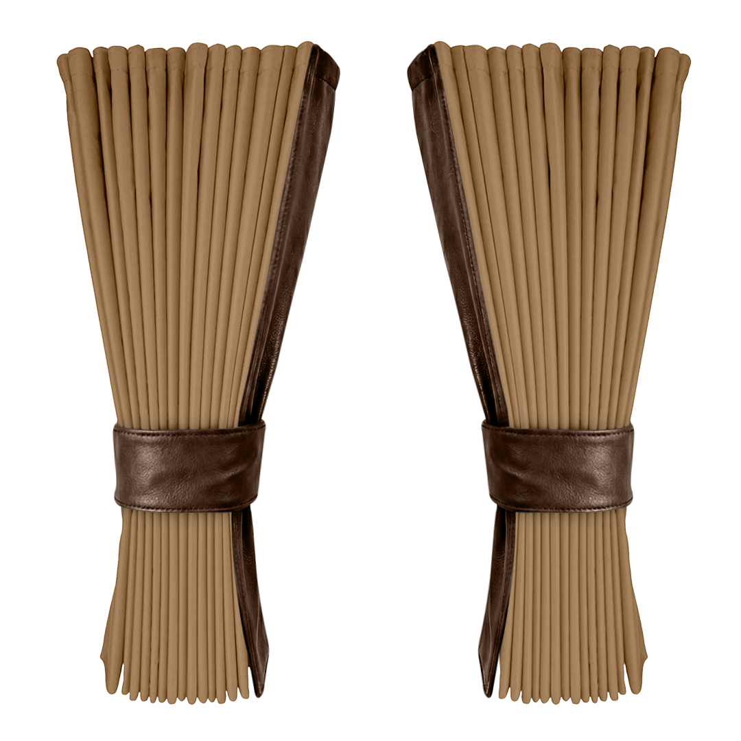 Gardin beige alcantar med nappa