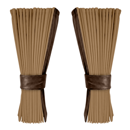 Gardin beige alcantar med nappa